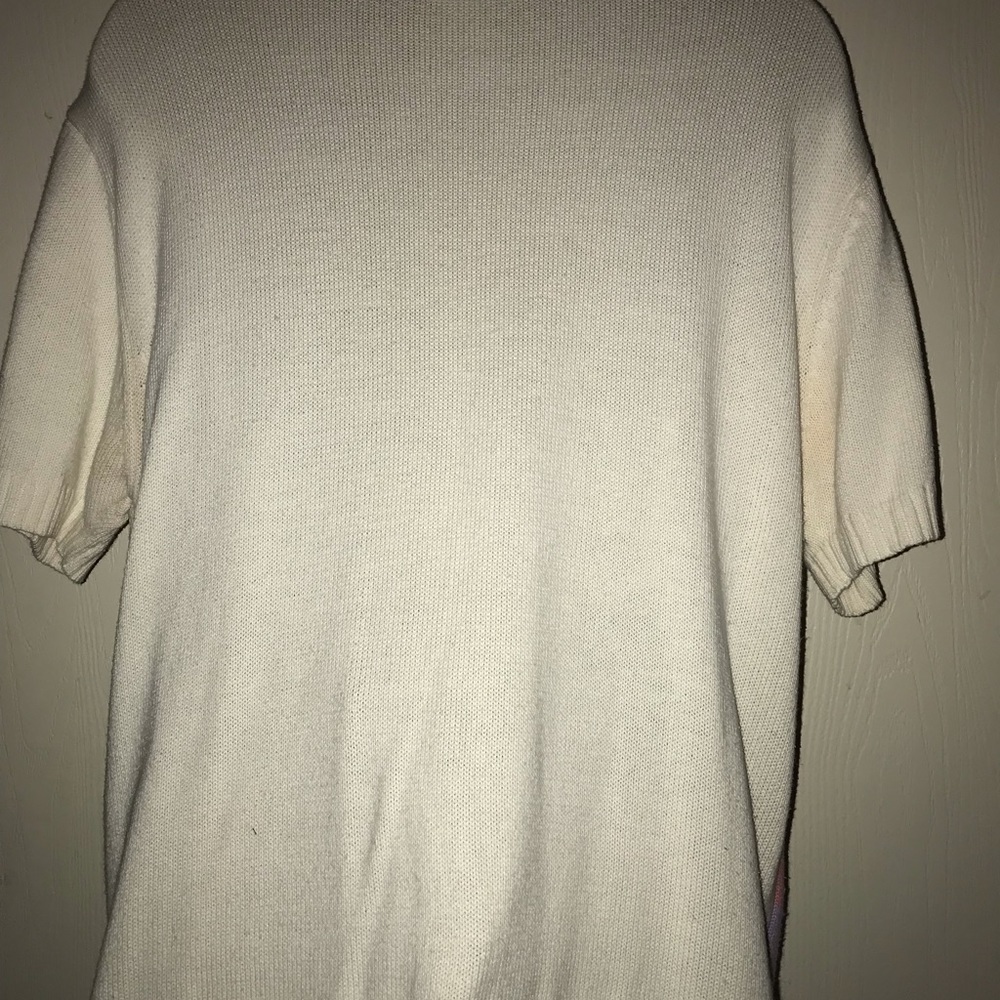 Vtg Womens Koret Petites Short Sleeve Sweater Sz L Fish &Shells Cottagecore - Picture 4 of 5